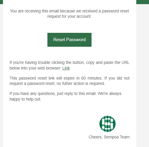 Isi email reset password