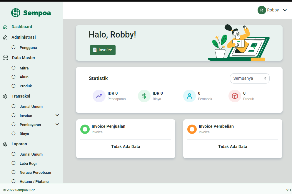 Dashboard SEMPOA ERP