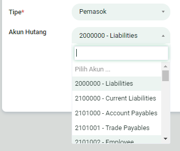 Tipe akun hutang